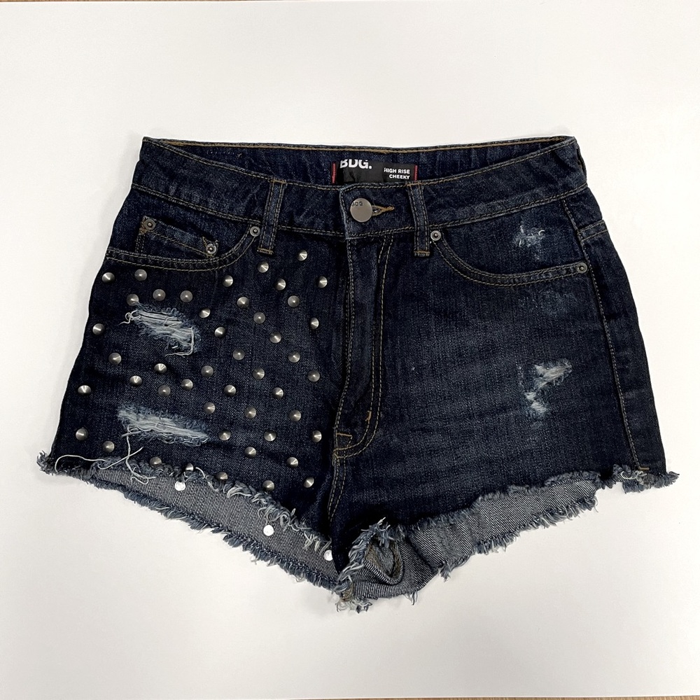 BDG Studded High Rise Cheeky Denim Shorts